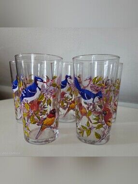 Vintage Luminarc Blue Jay Glasses Set of 5 | Made in France